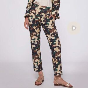 Vilagallo Tiffany Camo Embroidery Print Pants